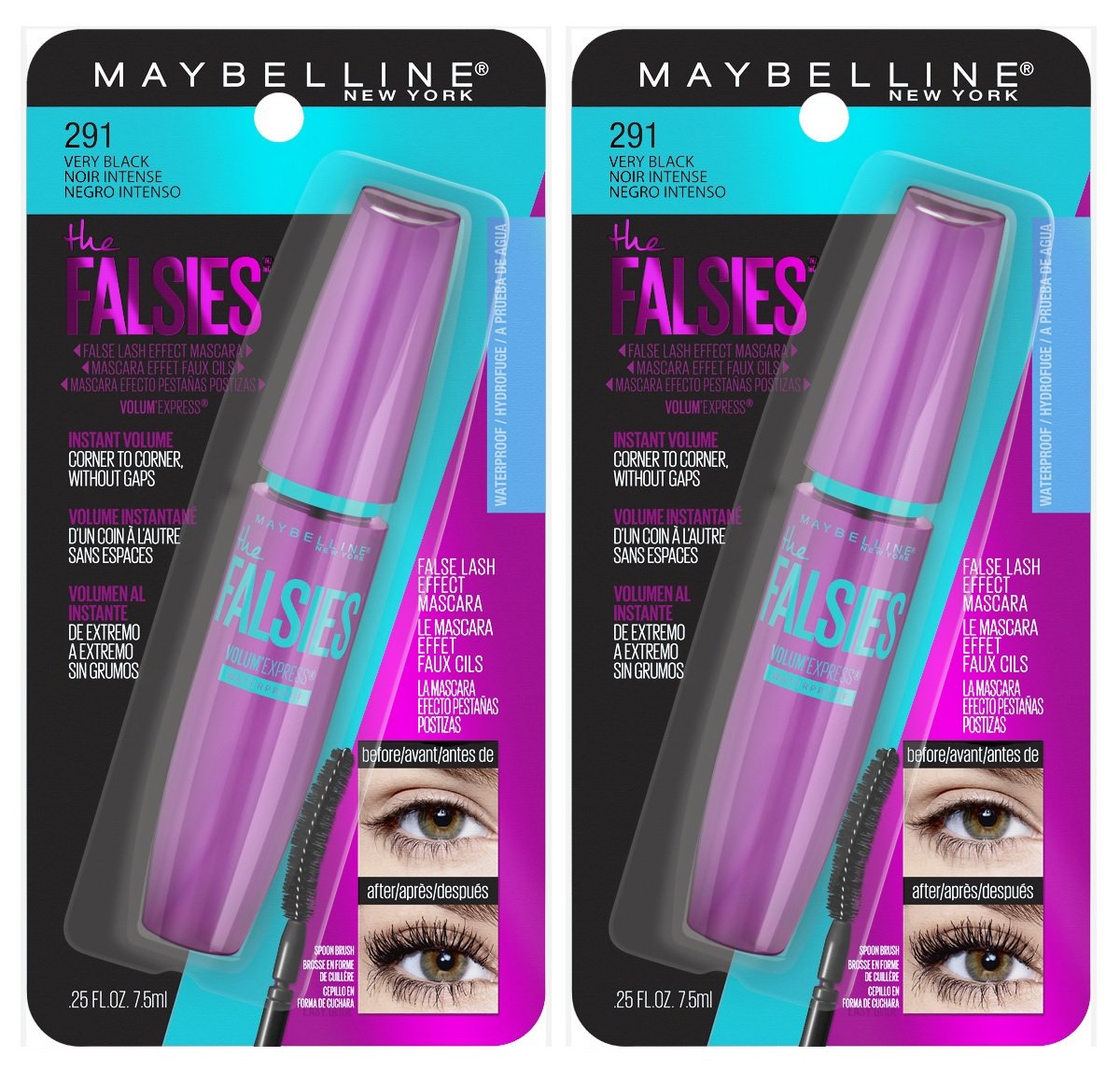 Maybelline Volum'Express Falsies, brocha cuchara para definición y separación.