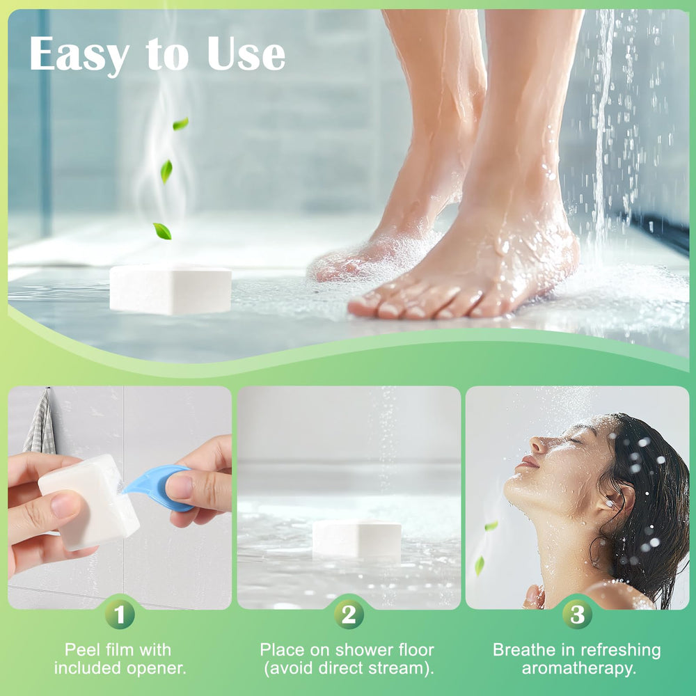 Maybeluck eucalyptus mint steamers beside a bathroom setup showing easy use.