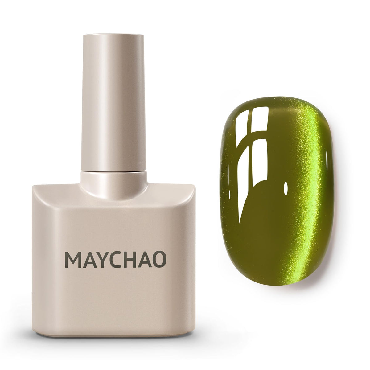 maychao efecto ojo de gato verde, realce cromático para uñas