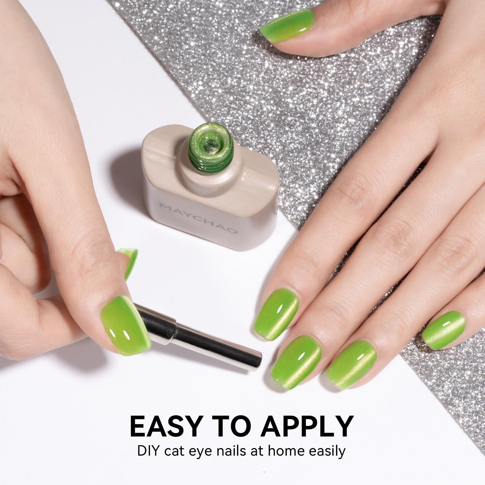 maychao envase 15ml aurora verde, formato práctico