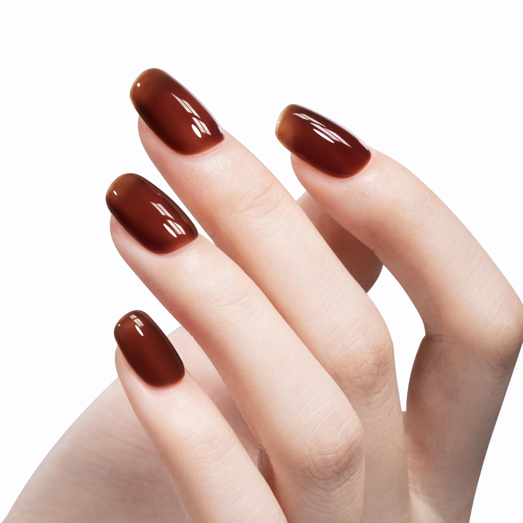 MAYCHAO jelly gel nail polish 15ml hot cocoa swatch with deep color