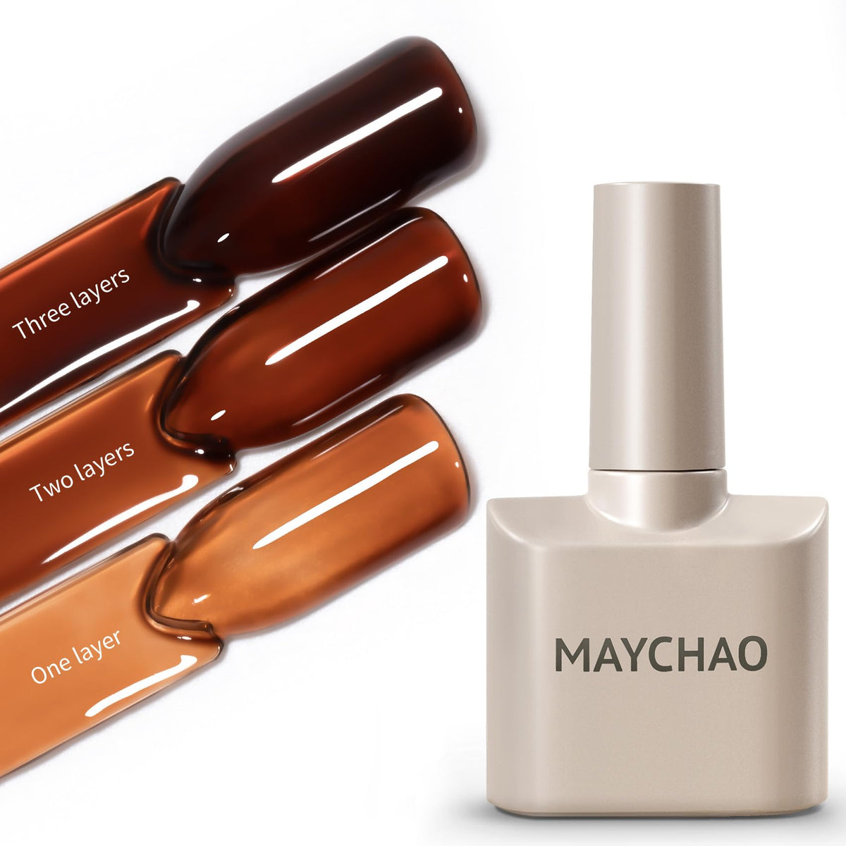 MAYCHAO jelly gel nail polish bottle close-up showing translucent finish
