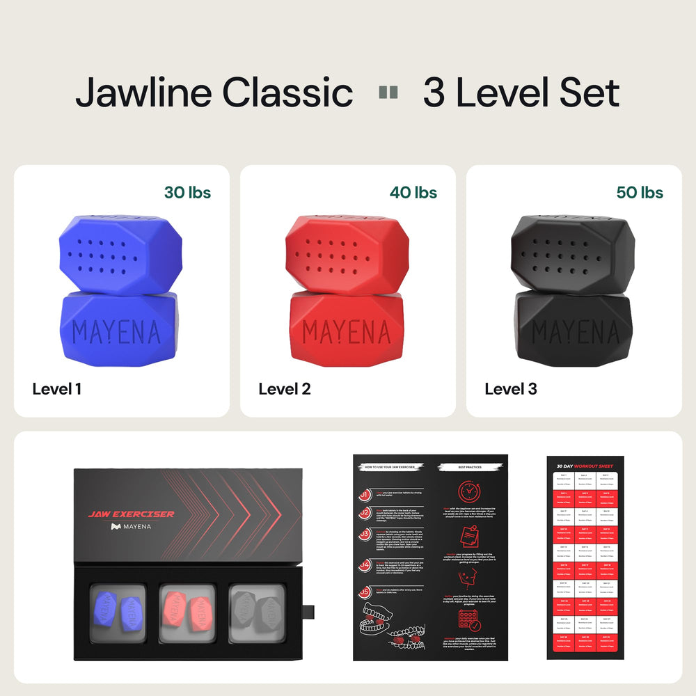 Mayena Jaw Exerciser Classic 40 lb para progreso de fuerza facial diaria.
