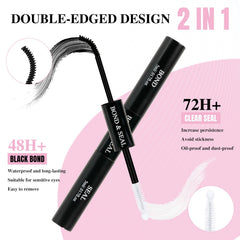 Mayhug lash bond and seal tube close-up showing strong hold