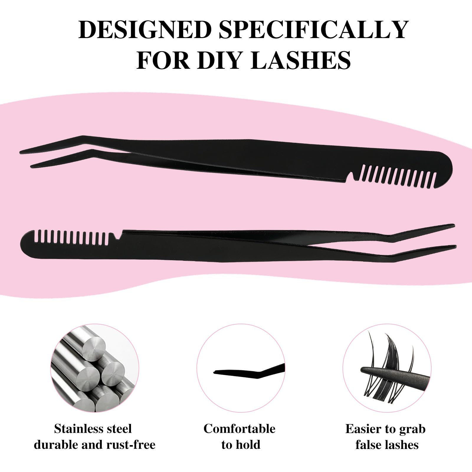 Mayhug cluster tweezer for precise picking of lash clusters