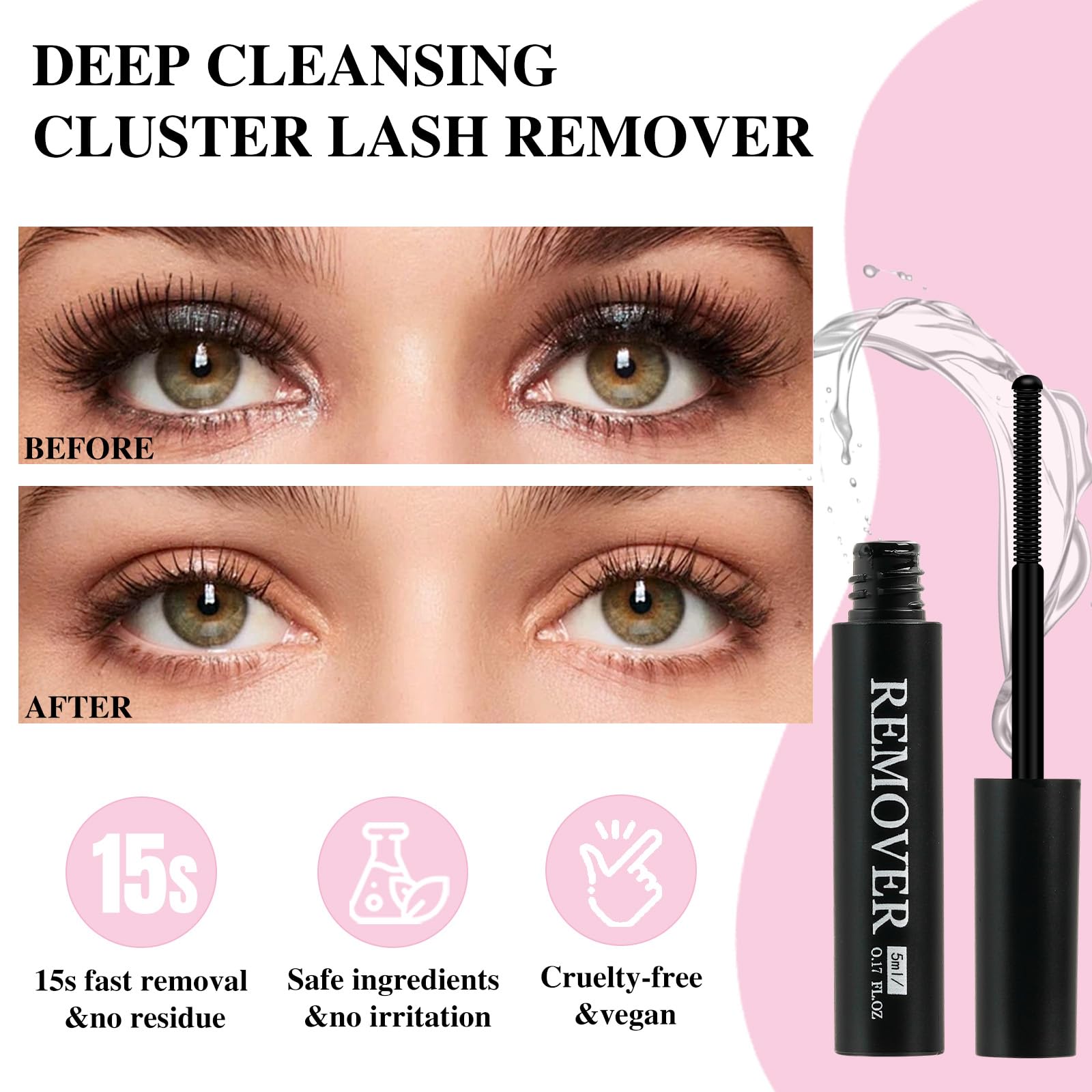 Mayhug lash remover bottle enables safe, gentle removal