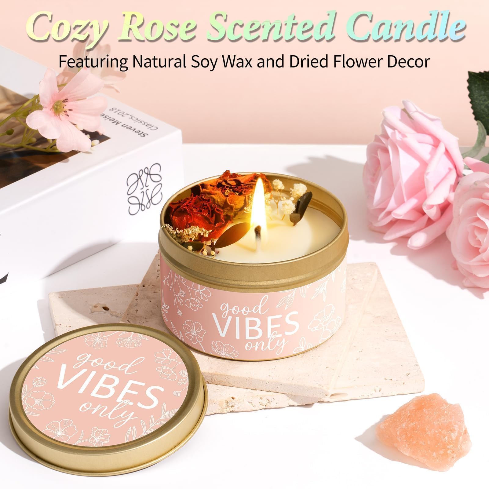 MAYICIVO rose bath bomb delivers soothing fizz for a calm soak