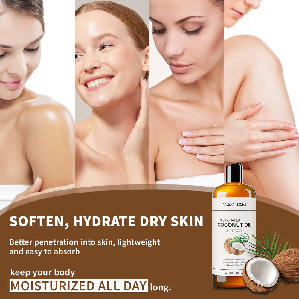 MAYJAM Aceite de Coco Fraccionado, hidratación del cabello para una melena suave.