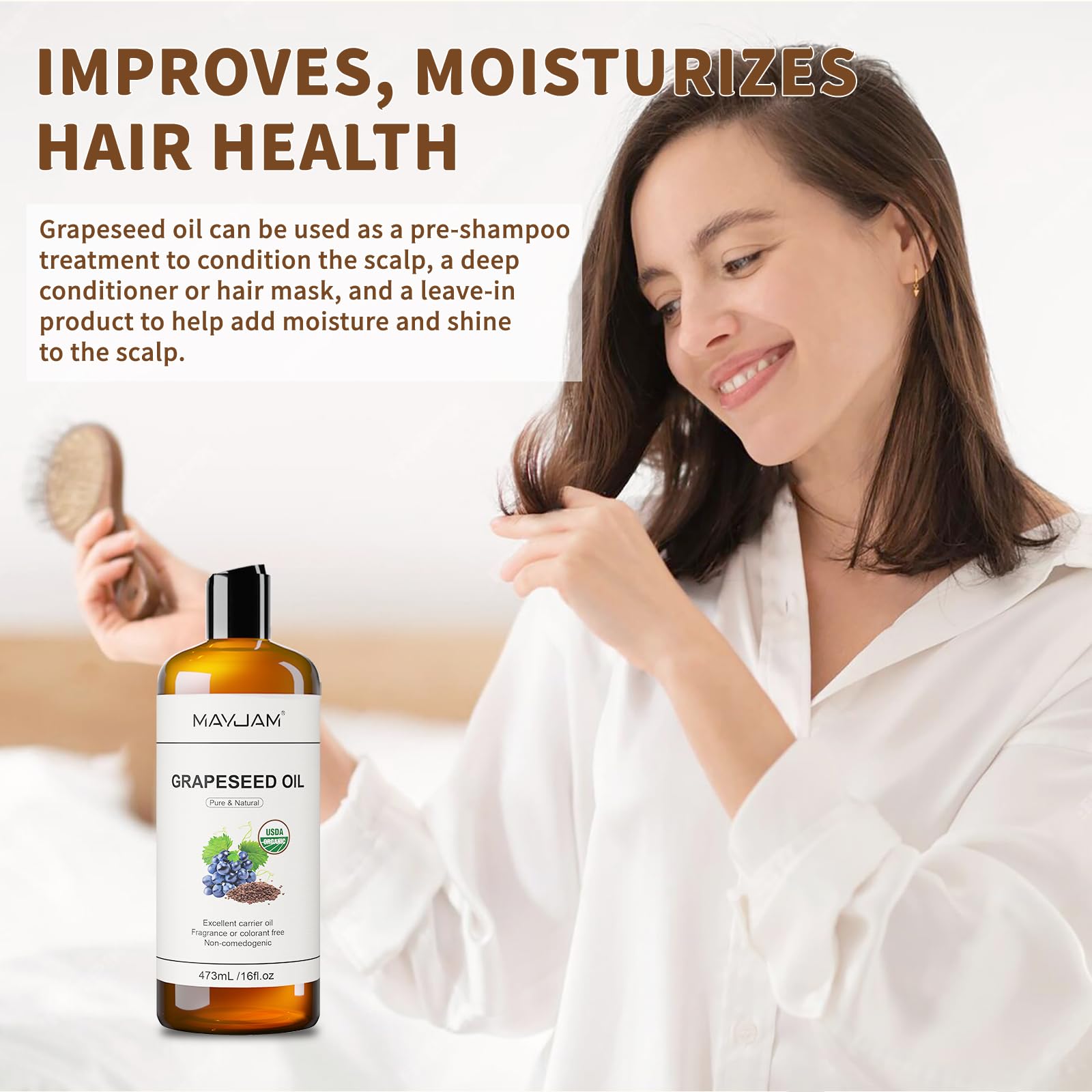 MAYJAM Aceite de uva, ideal para hidratar y suavizar la piel.