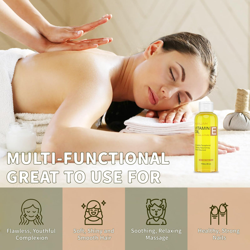 MAYJAM skin care ritual with vitamin E oil for a glow.