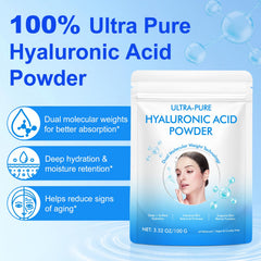 MAYPJHEH hyaluronic serum powder dissolves in water for quick hydration when mixed.