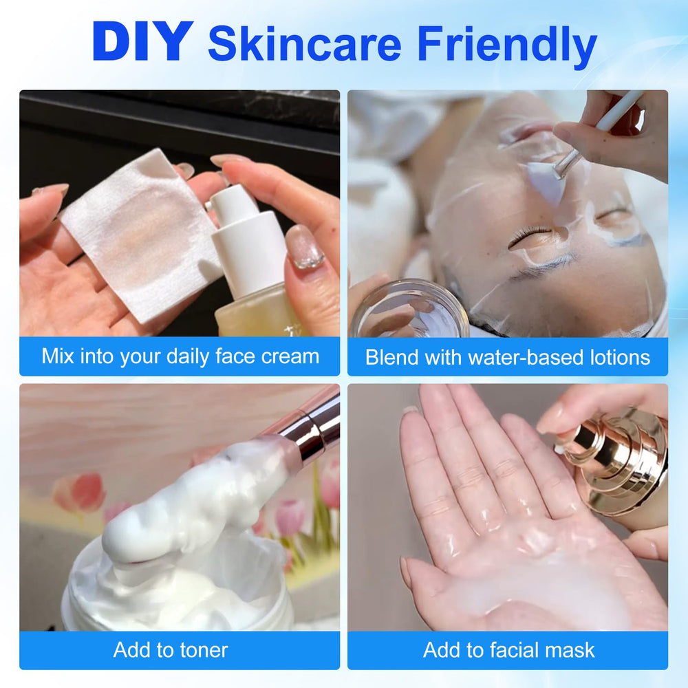 MAYPJHEH hyaluronic serum powder packaging box highlights purity and fragrance-free formula.