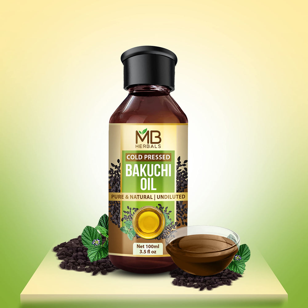 MB Herbals Bakuchi Oil aplicado en piel o cabello para hidratación diaria