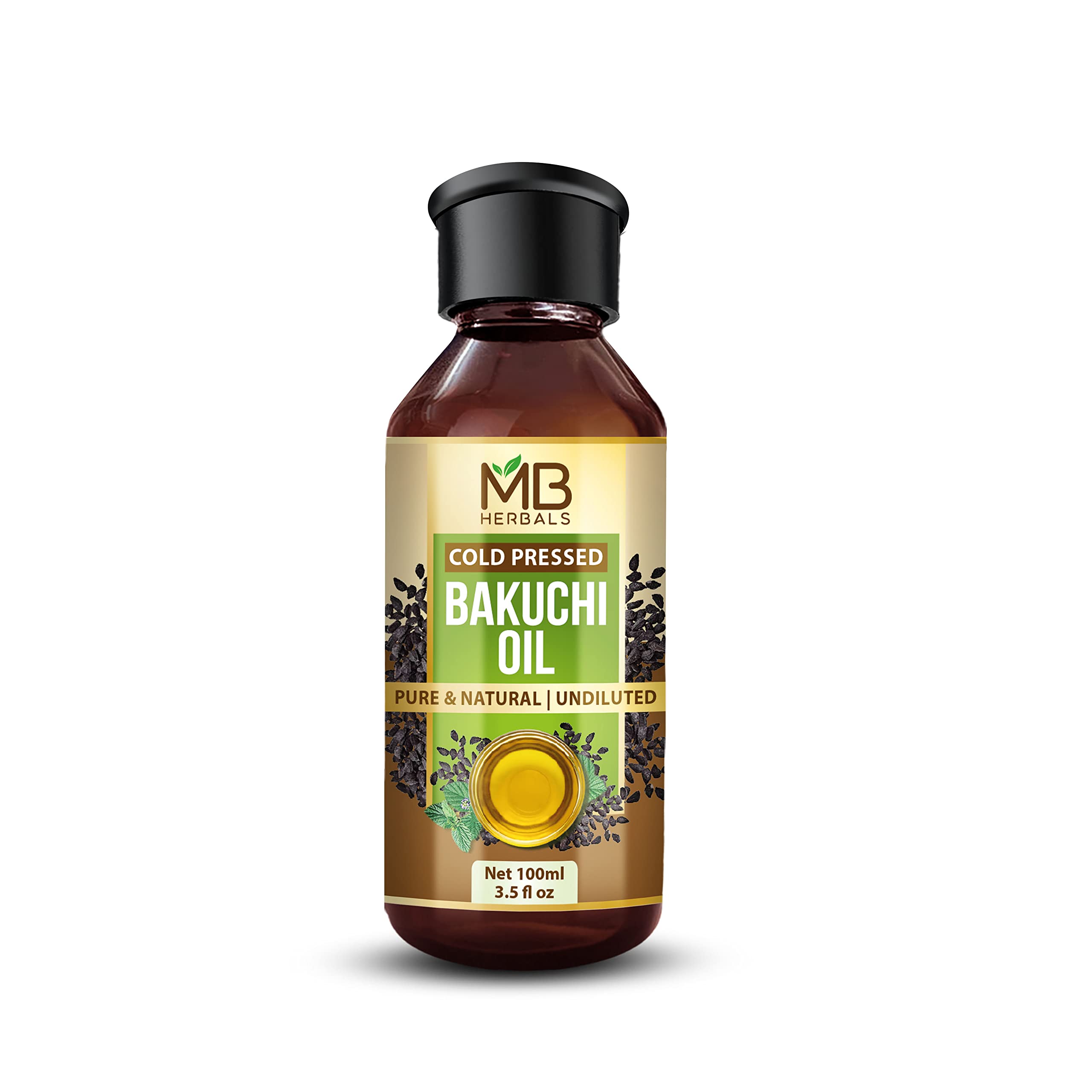 MB Herbals Bakuchi Oil envase compacto facilita almacenamiento y dispensación