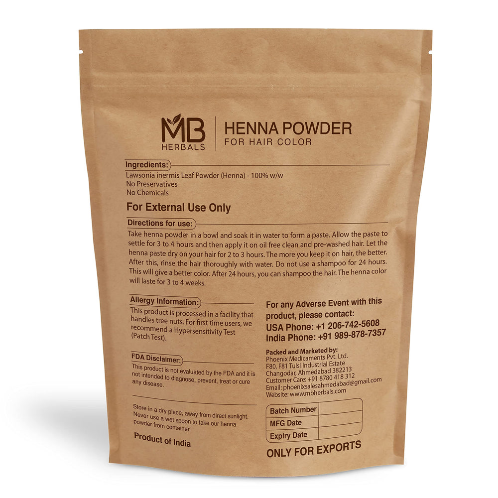 MB Herbals henna powder close-up leaves showing purity for natural color