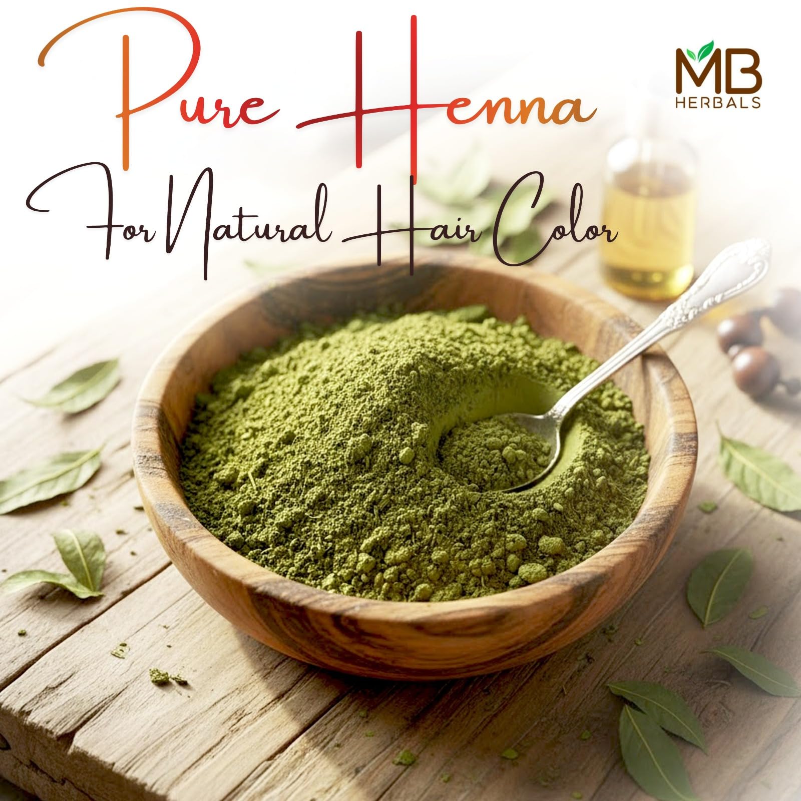 MB Herbals henna powder mixing and application setup for at-home use