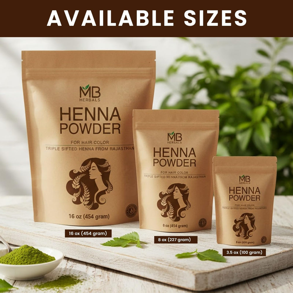MB Herbals henna powder triple-sifted texture for smooth paste