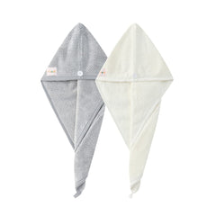 M-bestl toalla gris de microfibra con botón, fijación segura.