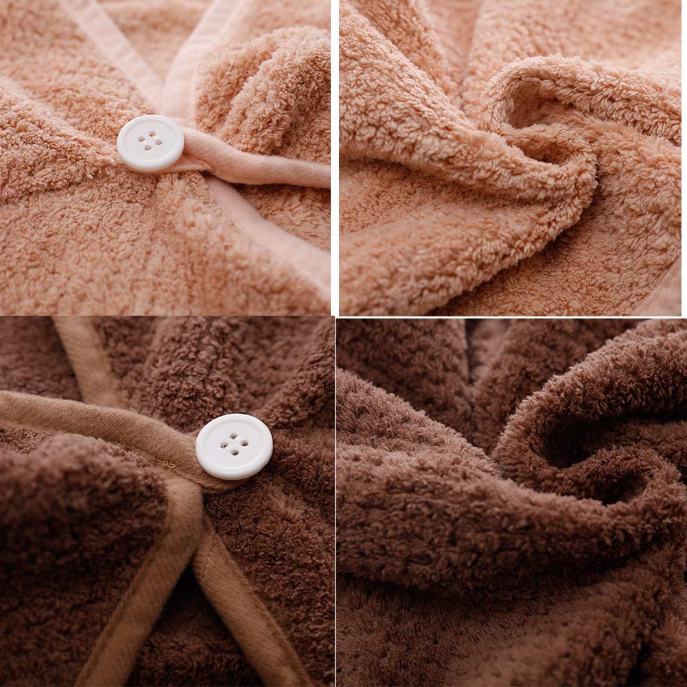 M-bestl turban with button closure keeps hair securely in place.