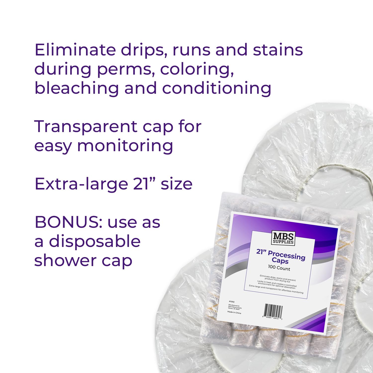 Transparent design lets you monitor processing without removing the cap.