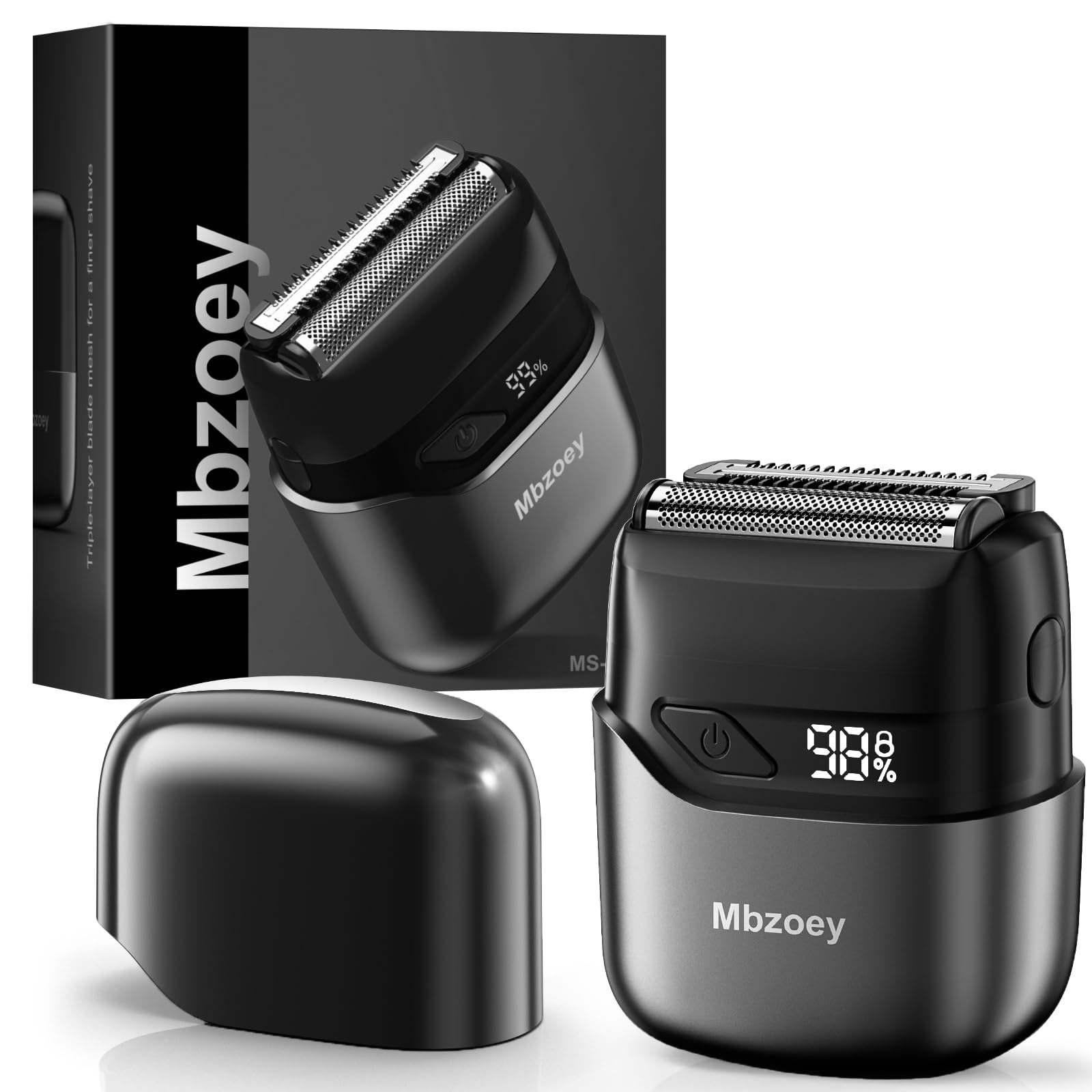 Mbzoey electric foil shaver front view for precise, portable grooming