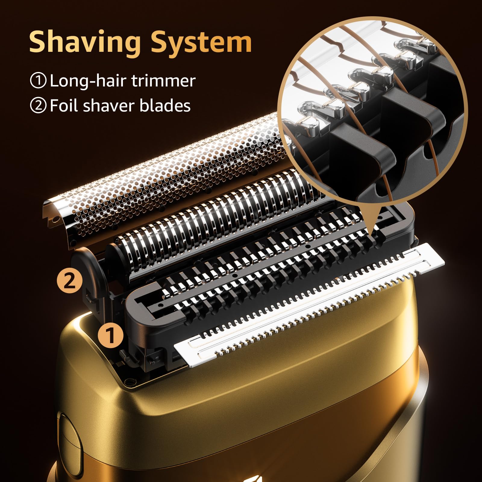 Mbzoey shaver with 3-in-1 trimmer for precise grooming.