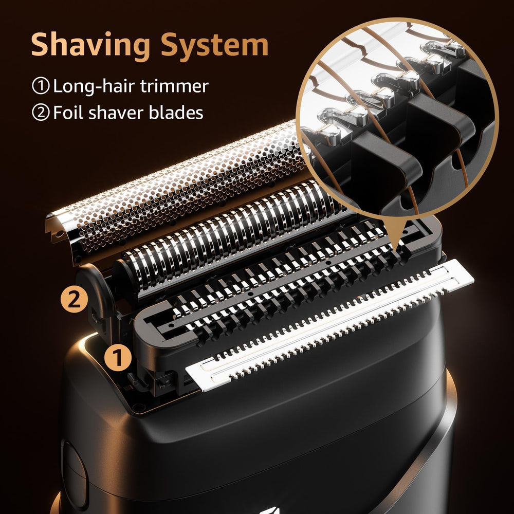 Mbzoey IPX7 waterproof body enables wet or dry shaving