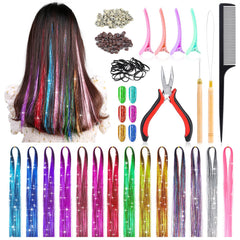 Mckanti 14-color heat-resistant hair tinsel for versatile daily or party styling.