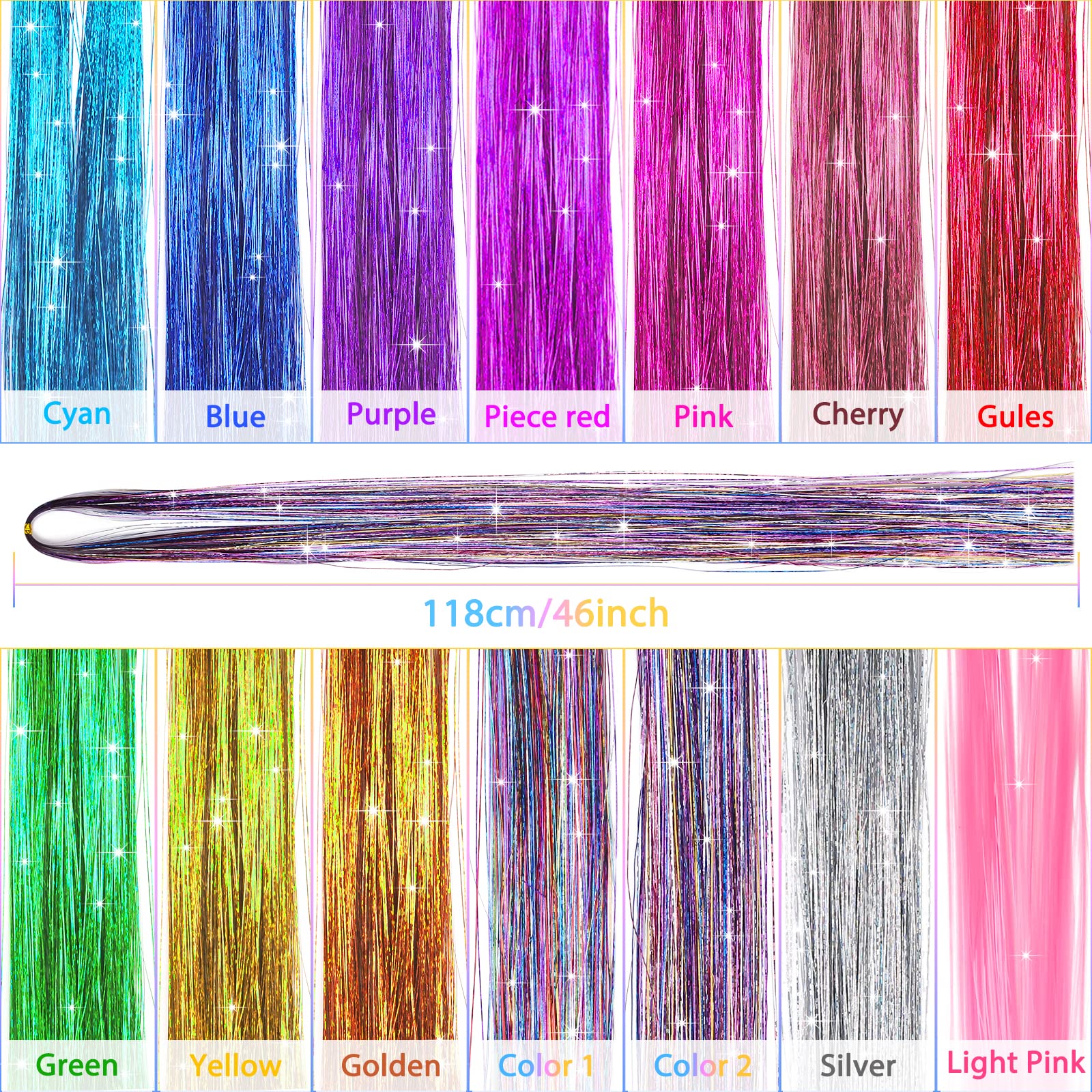 Mckanti 2800-strands tinsel pack for full, glittery shimmer.