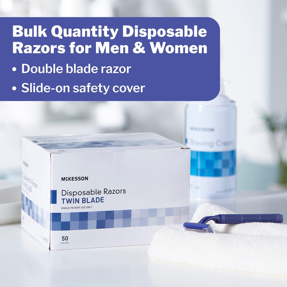 McKesson razor hospital-kit ready, ideal for hygiene kits and clinic prep