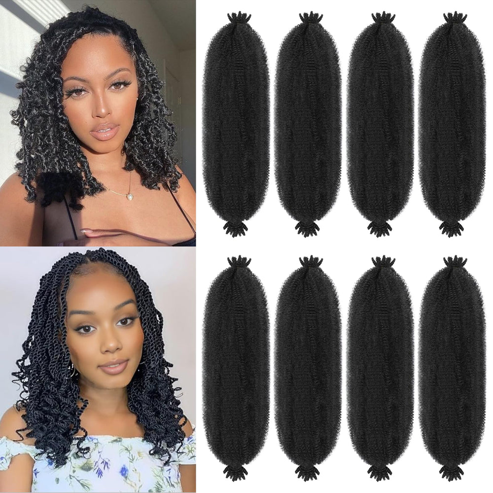 MCNJM Springy Afro Twist 12-inch pre-separated pack for natural volume and quick styling.