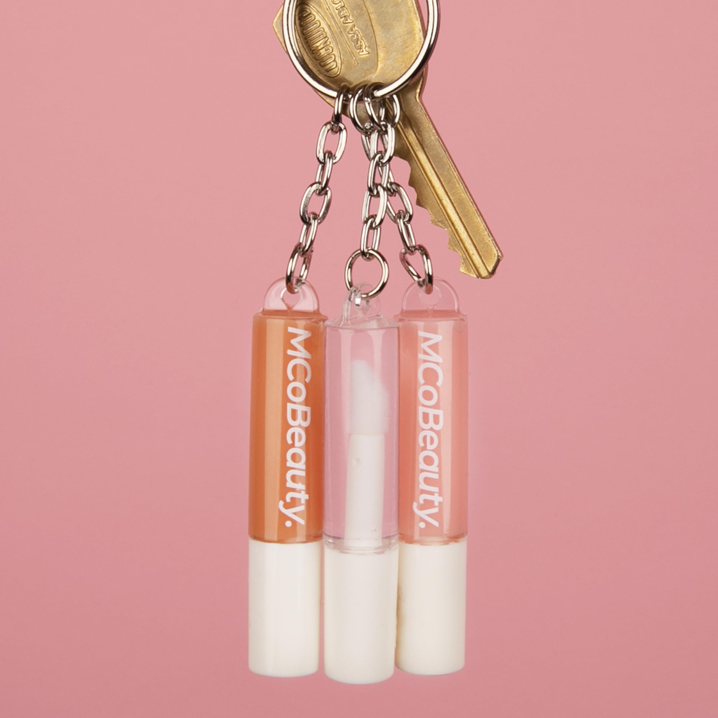 MCoBeauty brillos labiales trío, llavero práctico para regalo en Navidad