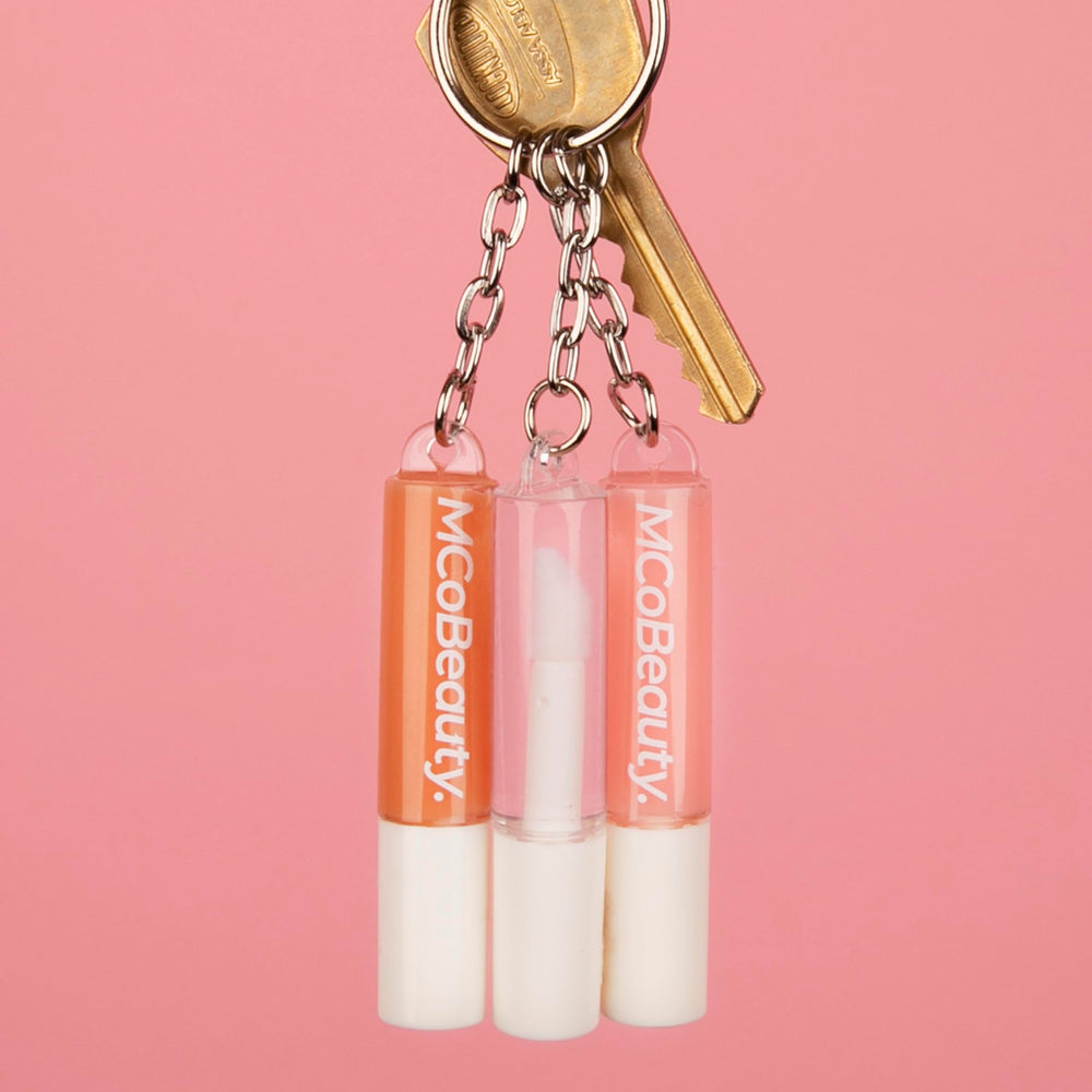 MCoBeauty brillos labiales trío, llavero práctico para regalo en Navidad