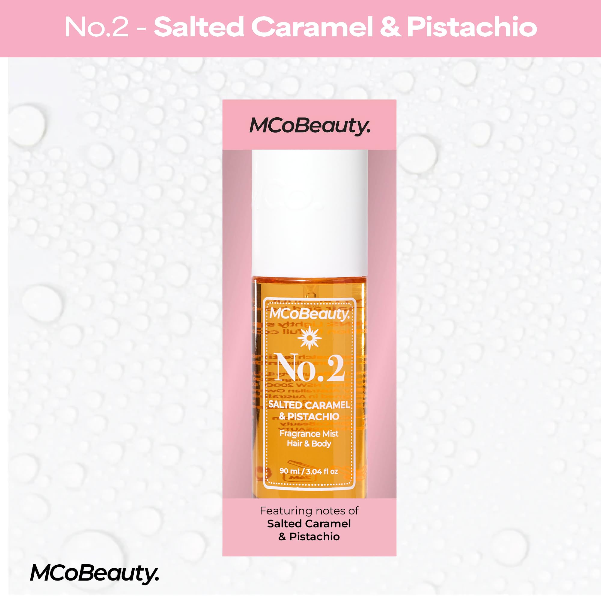 MCoBeauty Fragrance Mist No.2 vanilla-notes with caramel depth.