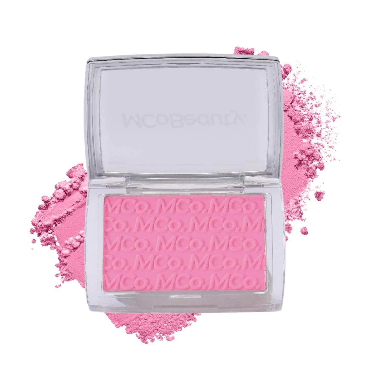 MCoBeauty Glow Up pH Powder Blush Vivi Pink aplicado para un rubor adaptable.