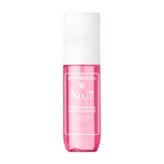 MCoBeauty Fragrance Mist No. 7 bottle close-up highlighting guava and coconut notes for everyday freshness.