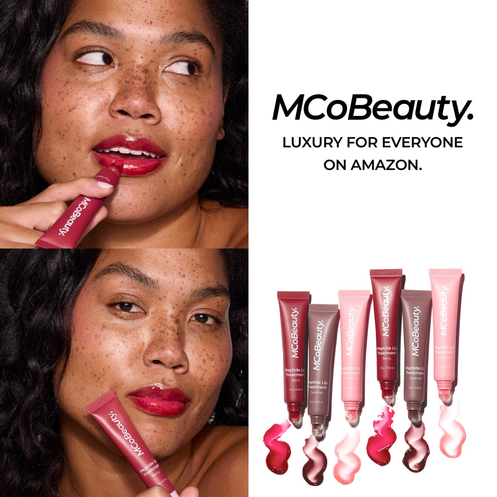 MCoBeauty Peptide Lip Treatment Vanilla Brulee dessert-scent vibe enhances lip ritual.