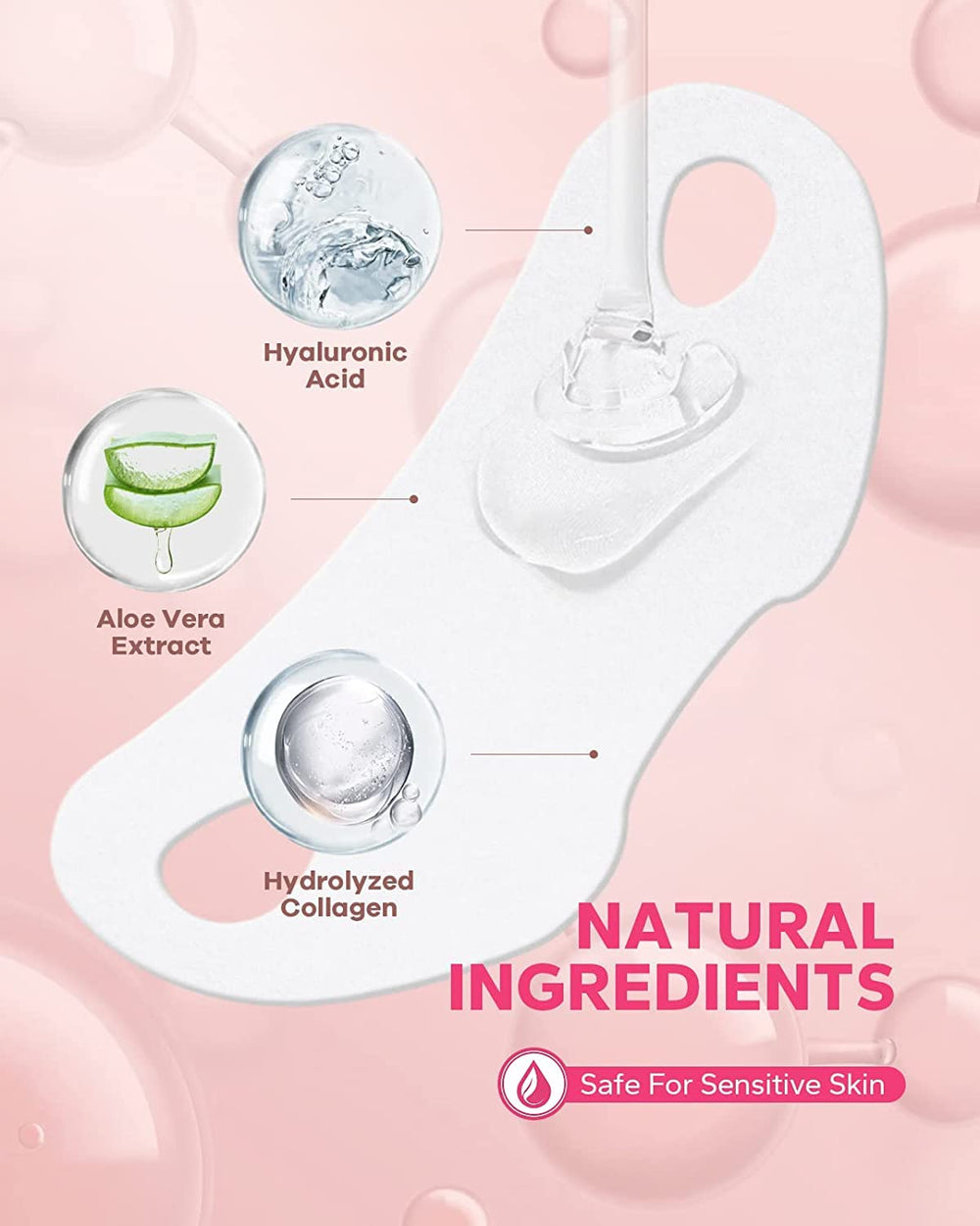 MCOMCE FairyFace hidrogel con colágeno, aloe y algas para hidratación suave.