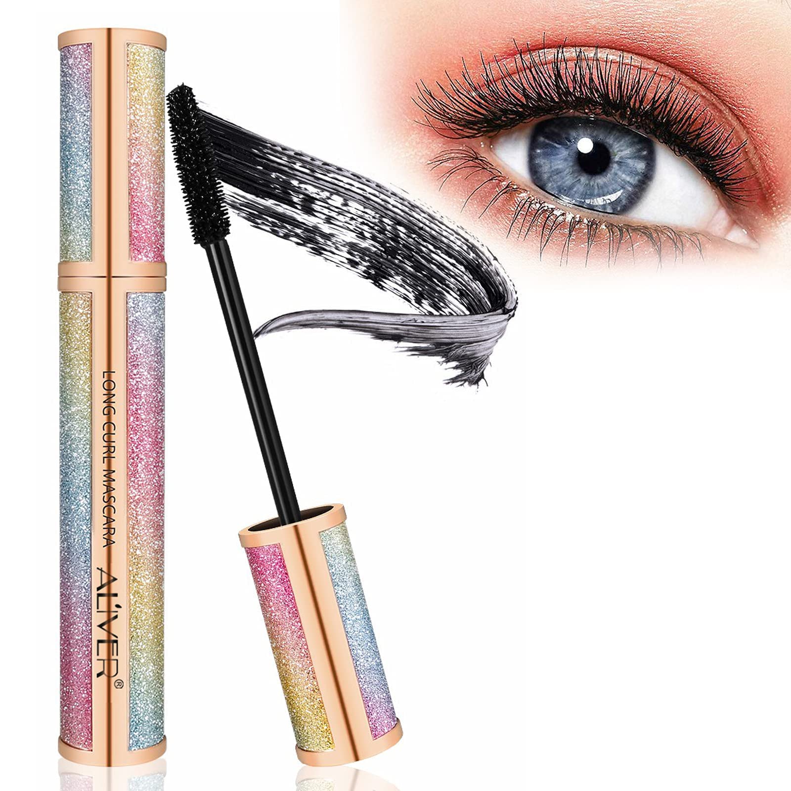 Mcukv 4D Seda Fibras Mascara ideal para uso diario sin grumos.