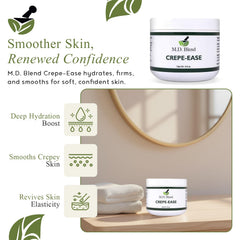 Crepe-Ease cream texture close-up highlighting fast absorption and non greasy feel