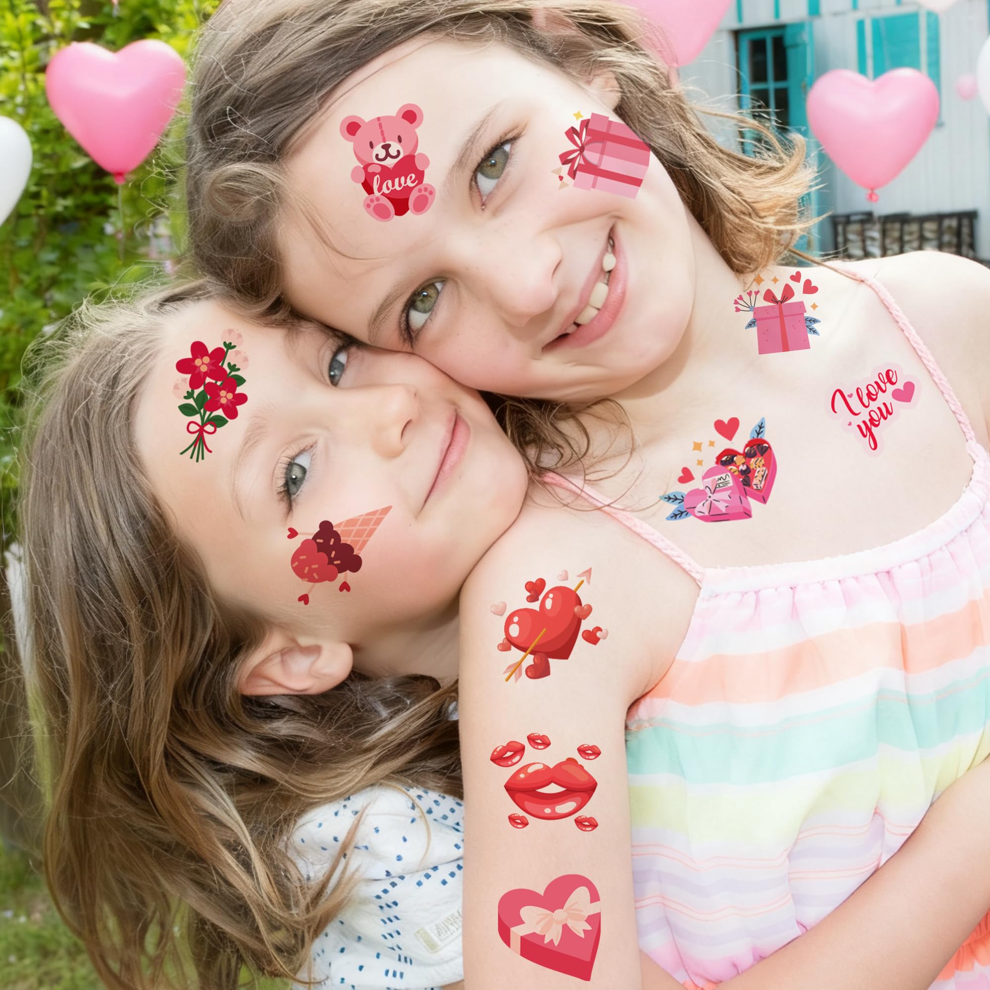 MDDRUIQI valentines tattoos party decor items add playful vibes
