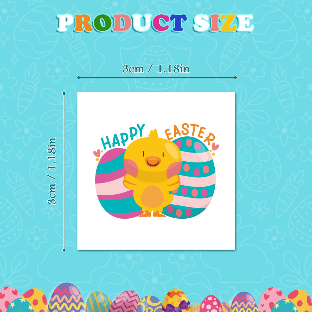 Tatuajes de Pascua de MDDRUIQI para niños con conejitos coloridos