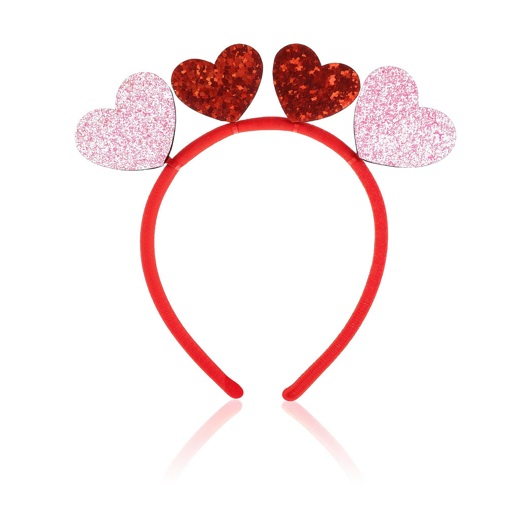 Diadema MDDRUIQI de San Valentín con corazones rojos para un look romántico.