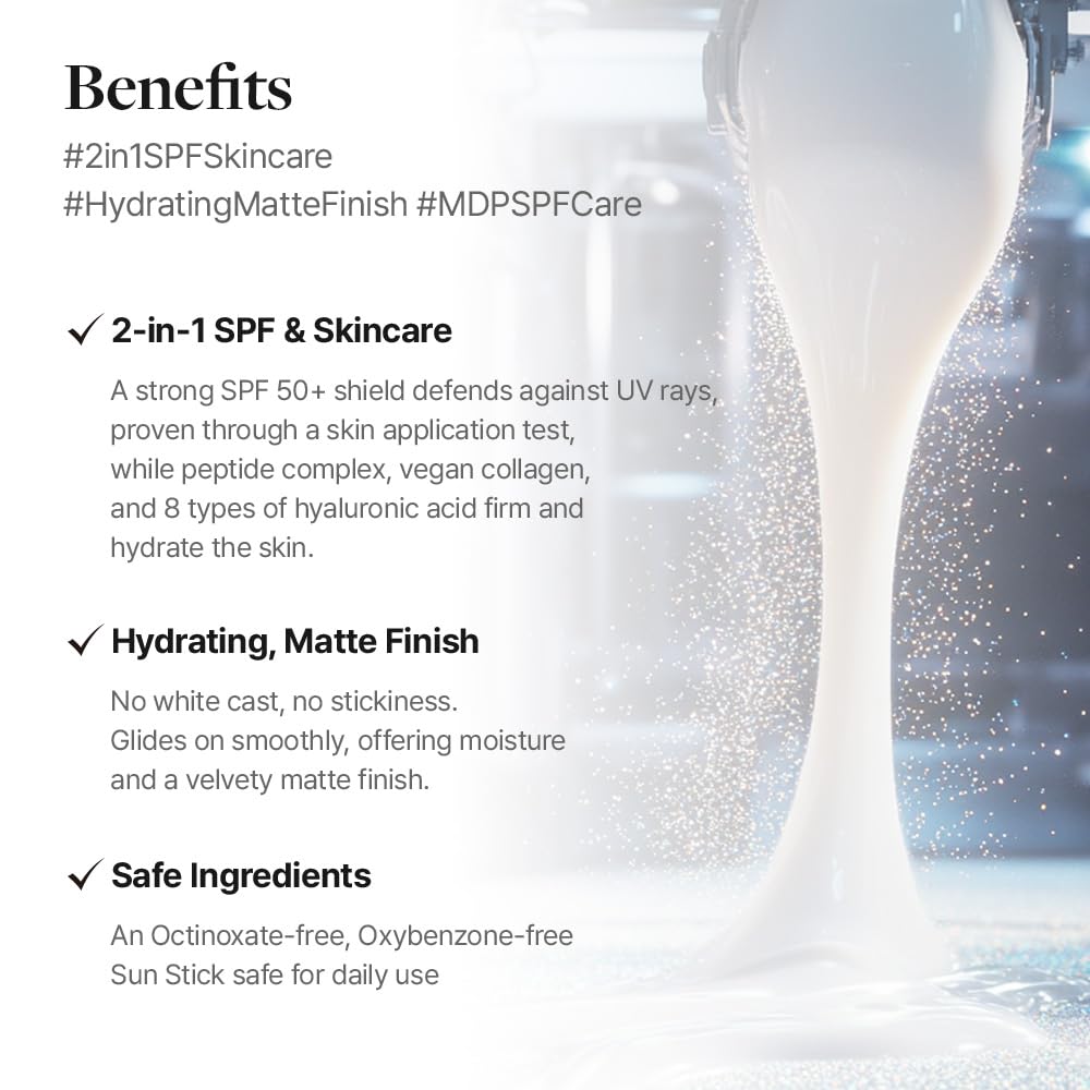 MDP Peptide 9 Bio Sunstick Pro on-face application for lightweight protection.
