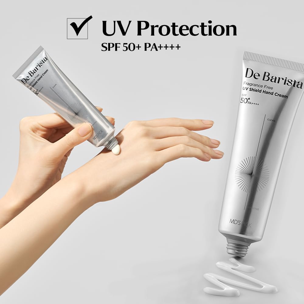 MD'S PICK De Barista Sun Shield Hand Cream delivers olive-derived hydration.
