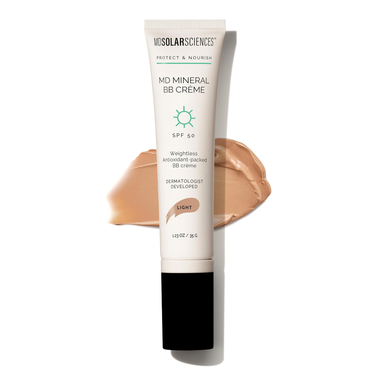 MDSolarSciences Mineral BB Creme SPF 50 light texture for sheer coverage and sun protection.