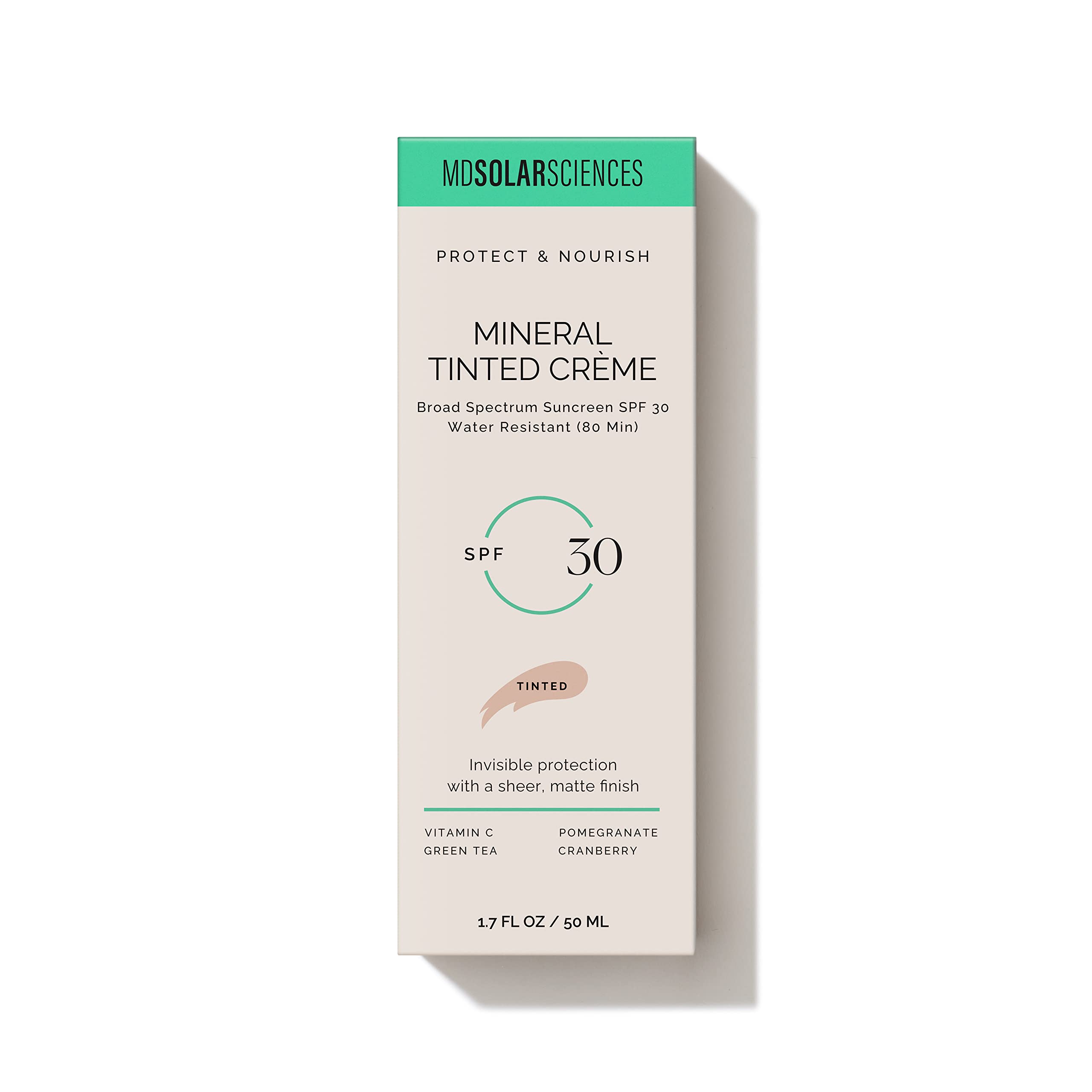 MDSolarSciences Mineral Tinted Crème SPF 30 primer-friendly texture supports easy makeup wear.