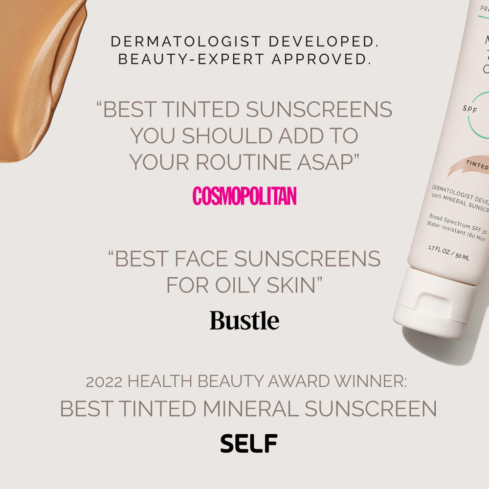 MDSolarSciences Mineral Tinted Crème SPF 30 swatch demonstrates water resistance on skin.