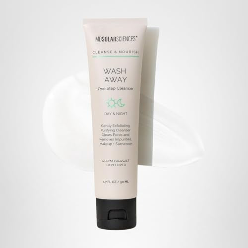 MDSolarSciences Wash Away Cleanser, uso diario matutino y nocturno para balance de piel.