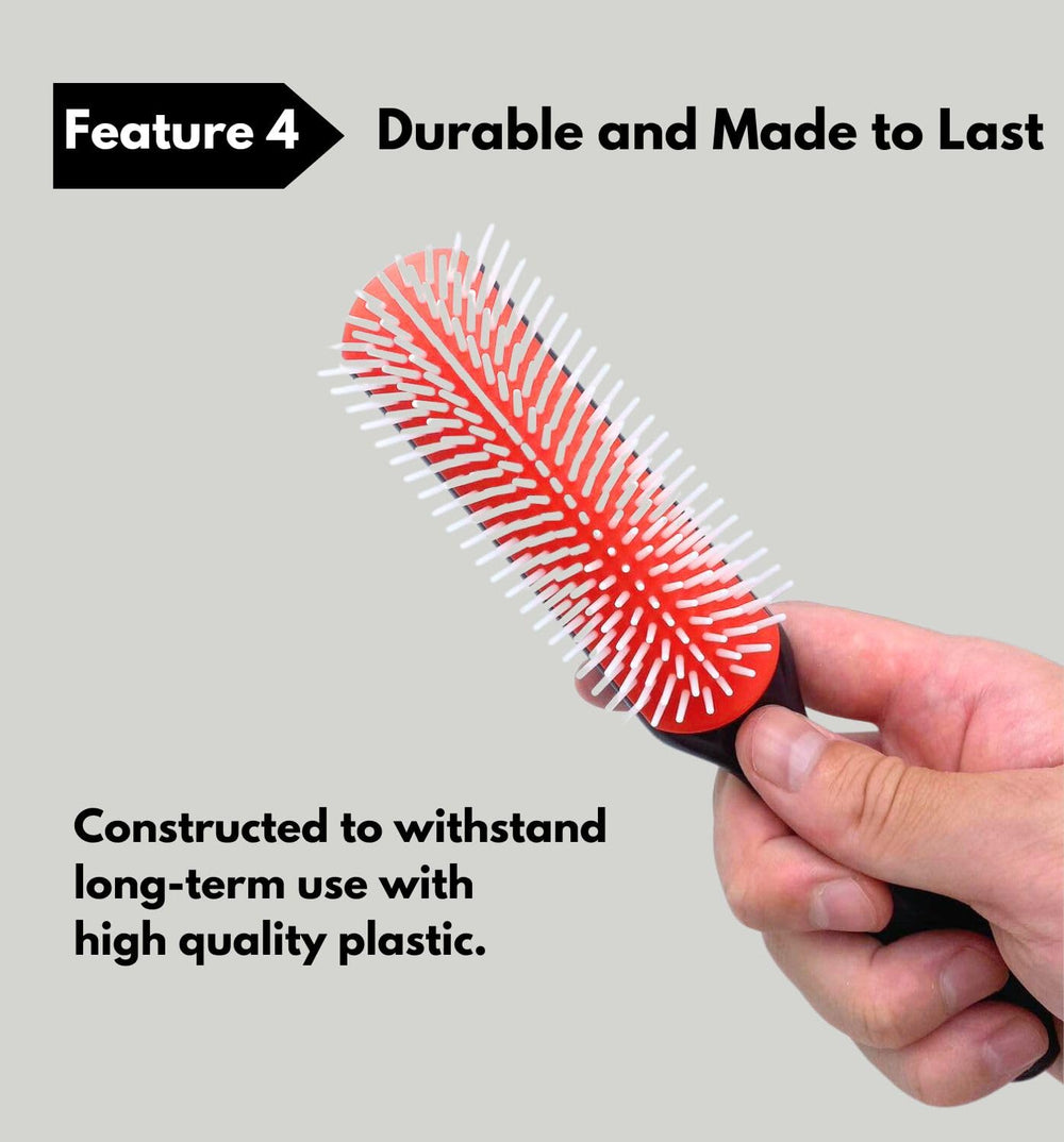 MDSTYLE 9-row detangler smooths knots and defines texture.